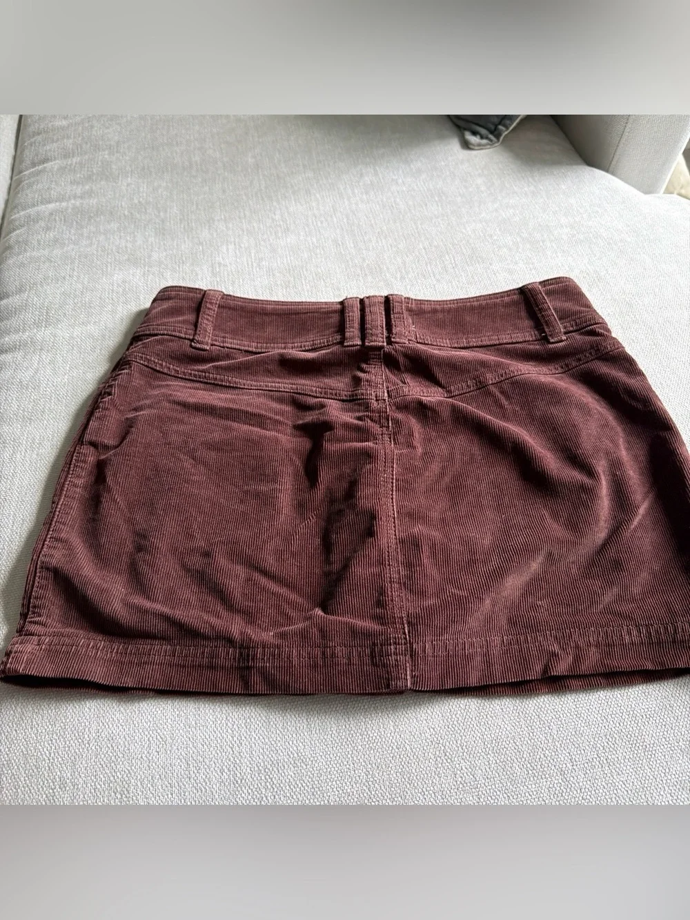 Free People Button-Front Corduroy Mini Skirt in Wine Size 25